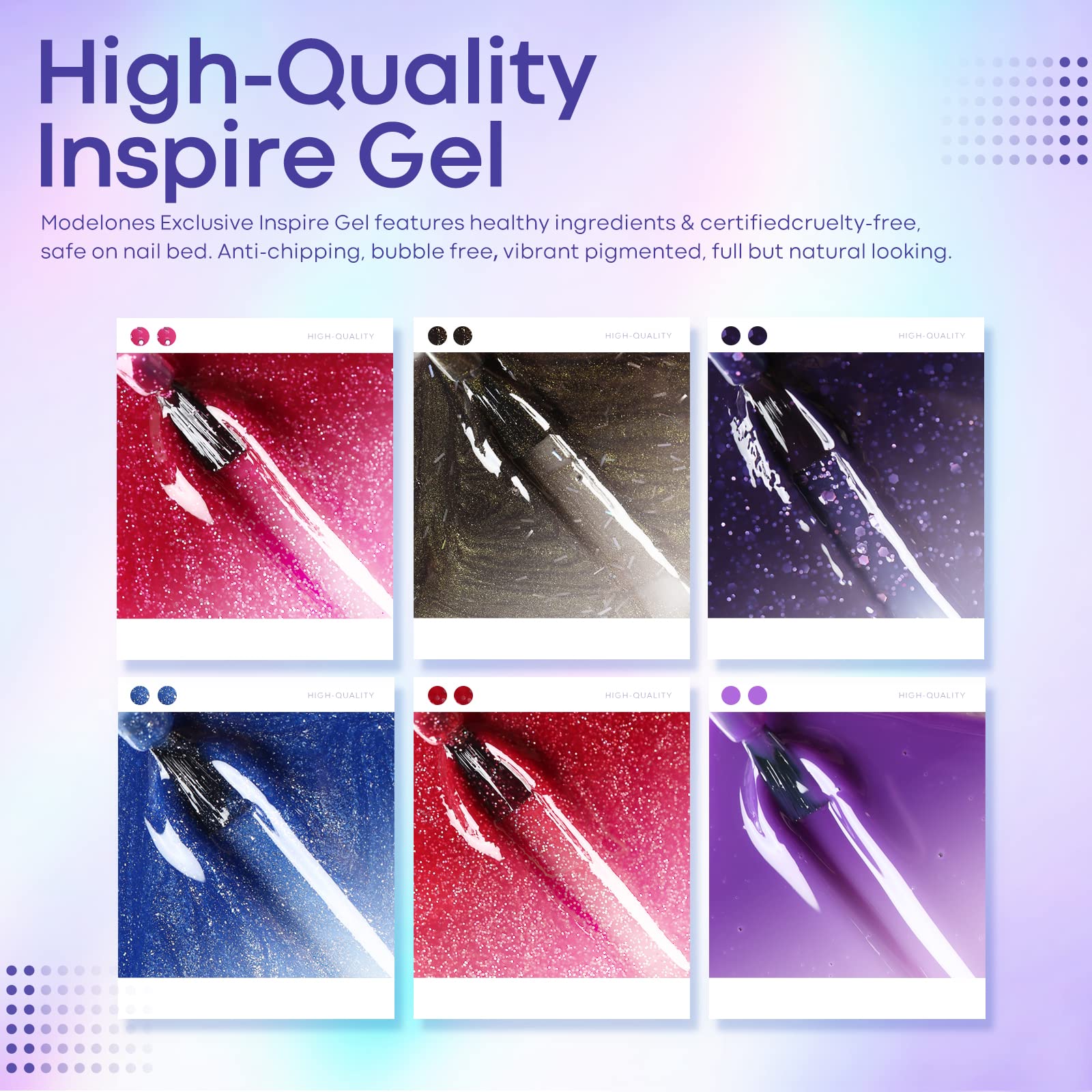 Modelones Mood Gel Nail Polish Set - 6 Colors Collection Temperature Color Changing Gel Glitter Nail Varnish Soak Off UV LED Manicure 0.33 OZ
